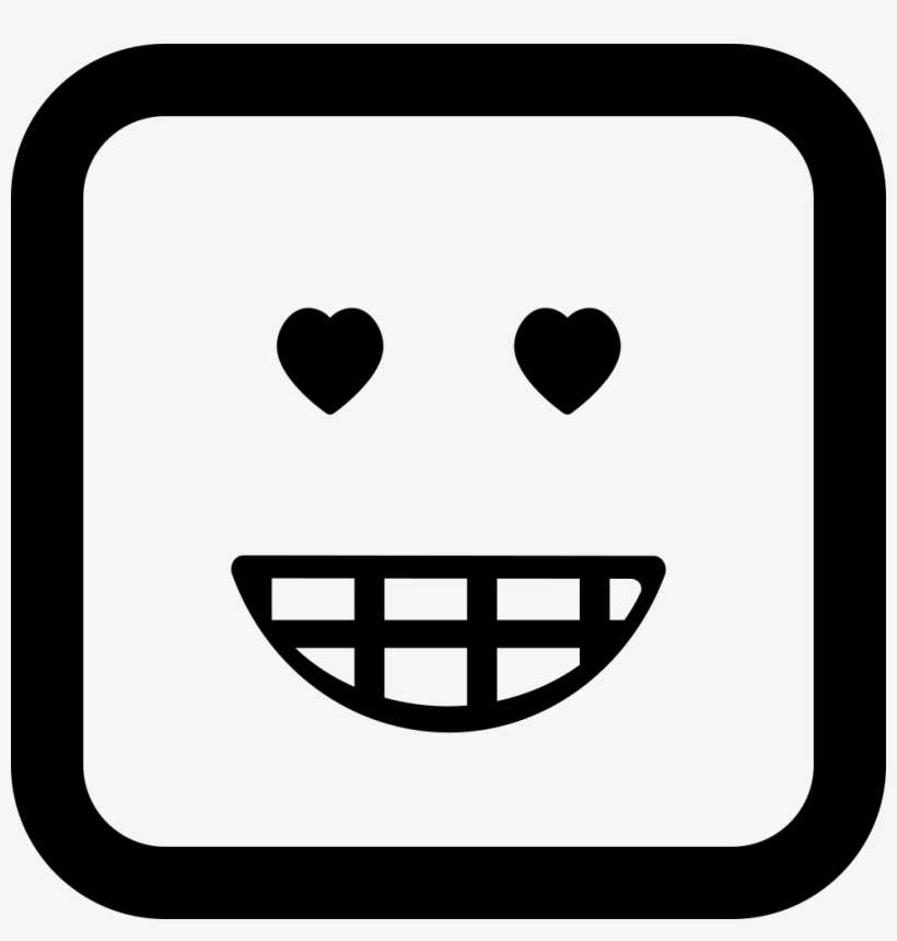 Emoticon In Love Face In A Square Comments - Icono Negrita, transparent png download
