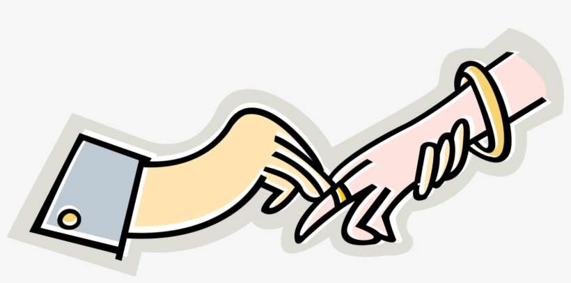 Vector Illustration Of Groom Places Wedding Ring Or, transparent png download