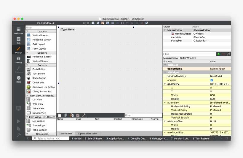 The Initial View Of The Created Main Window - Qtdesigner Macos, transparent png download