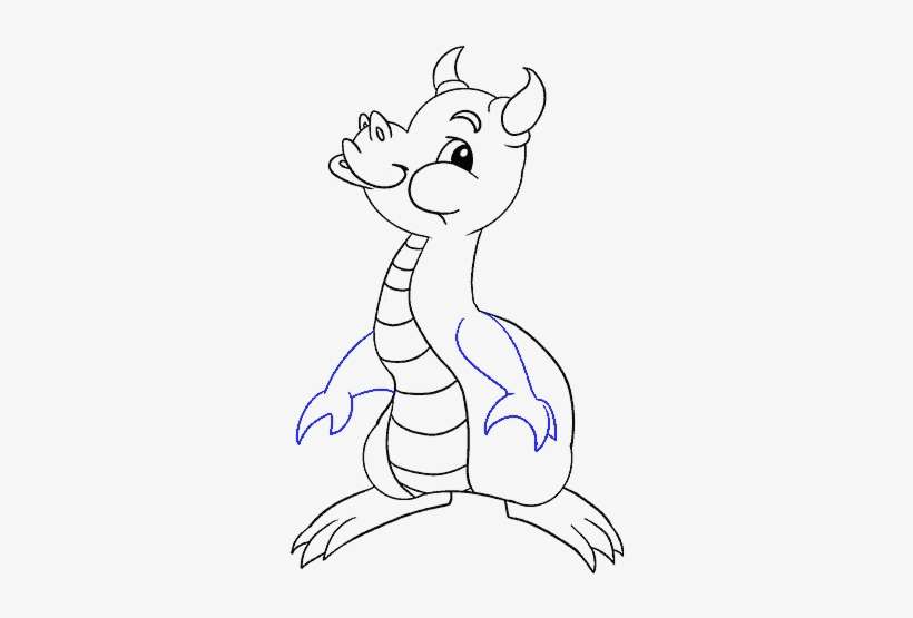 Drawn Baby Dragon - Cartoon, transparent png download
