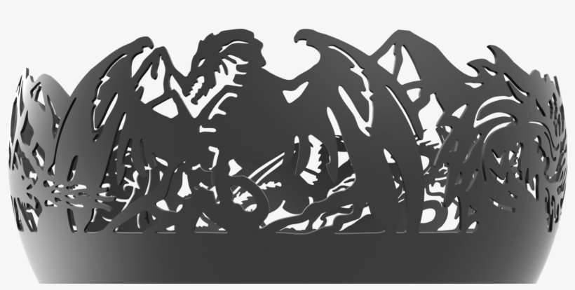 Dragons Fire Bowl On Sturdy Legs With Removable Ash - Monochrome, transparent png download