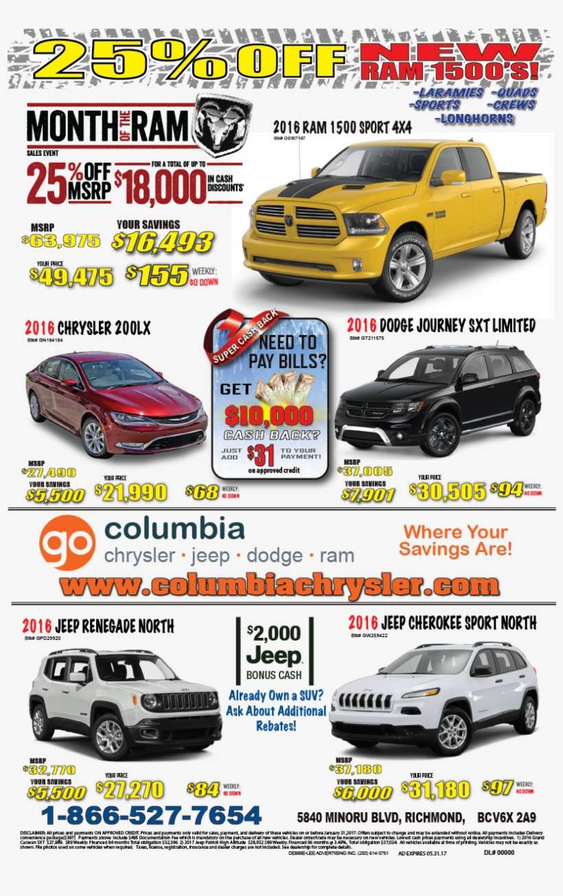 Columbia Chrylser May - Pickup Truck, transparent png download