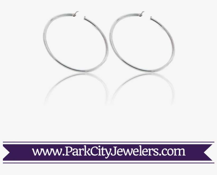 Sterling Silver Hollow Hoop Earrings - Earrings, transparent png download