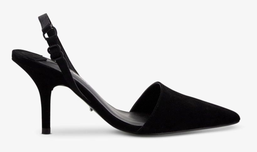 Elly Black Kid Suede Heels - Basic Pump, transparent png download