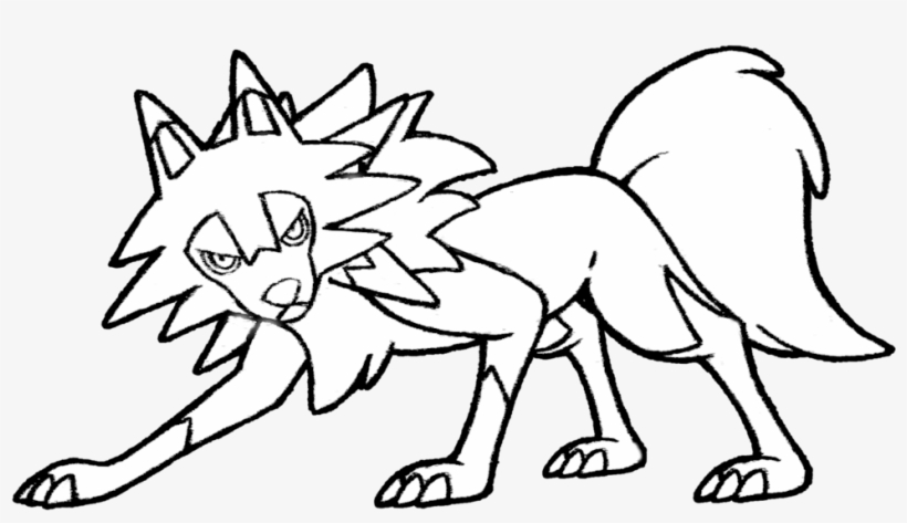 Rock Ruffout Line Download Rockruff Lineart Base - Line Art | Transparent PNG Download ...