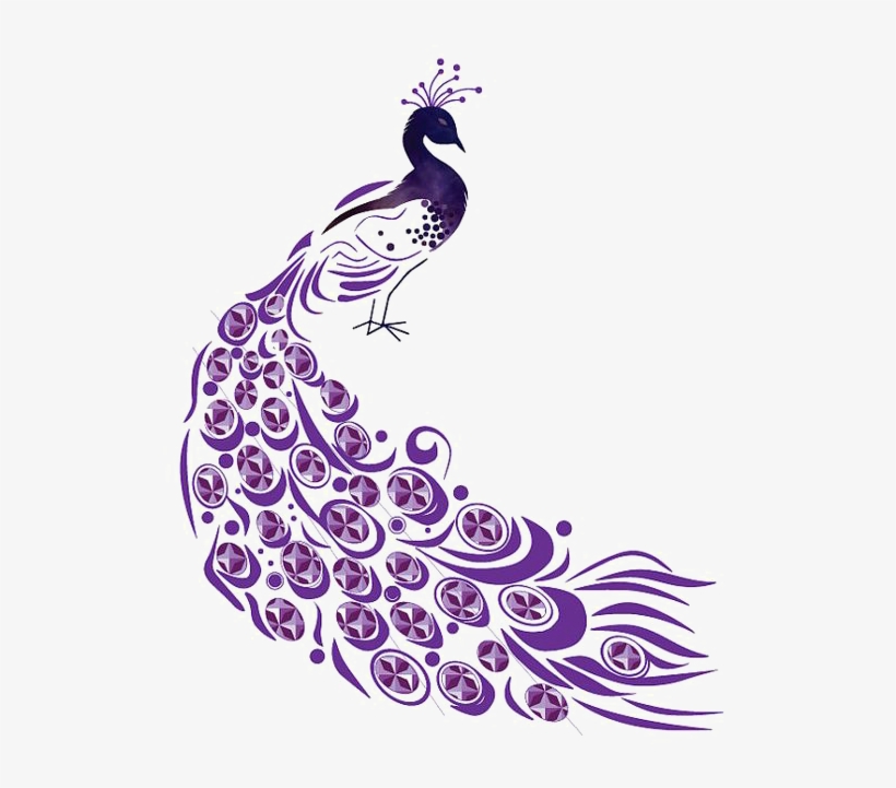 Purple Peacock Clipart, transparent png download