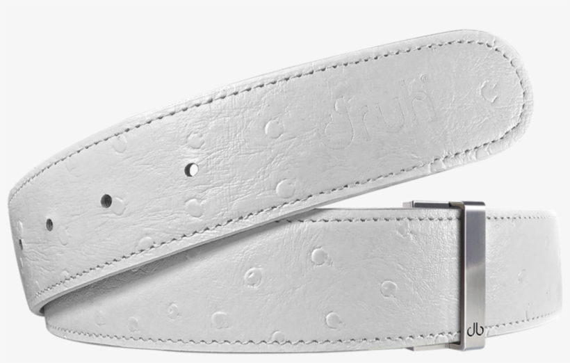 White Ostrich Texture Leather Belt - Belt, transparent png download