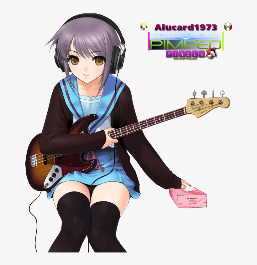 [character] Yuki Nagato Suzumiya Haruhi No Yuuutsu - Music No Life Anime, transparent png download
