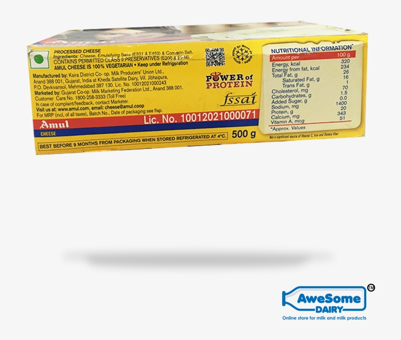 Amul Cheese Block Buy Processed Cheese Online Png India Box PNG Image