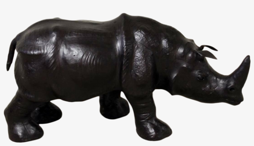 Handmade Paper Mache Big Rhino Leather Figurine - Black Rhinoceros, transparent png download