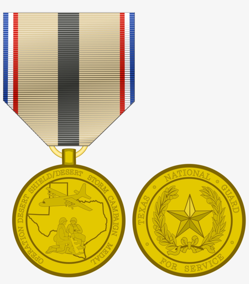 Texas Desert Shield-desert Storm Campaign Medal - Az Desert Storm Ribbons And Medals, transparent png download