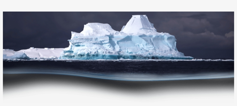 The Underwater Glider Flying Through The Water Below - Iceberg, transparent png download