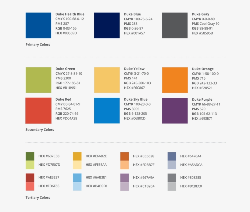 Duke School Of Medicine - Duke University Color Palette, transparent png download