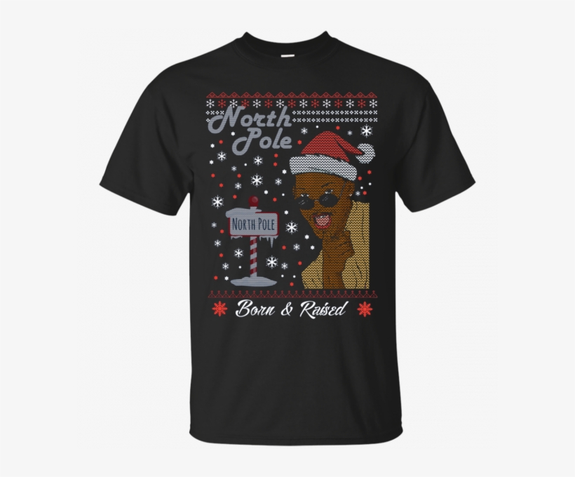 North Pole Born & Raised Shirt, Merry Xmas Ugly Christmas - Jason And Michael Chibi, transparent png download