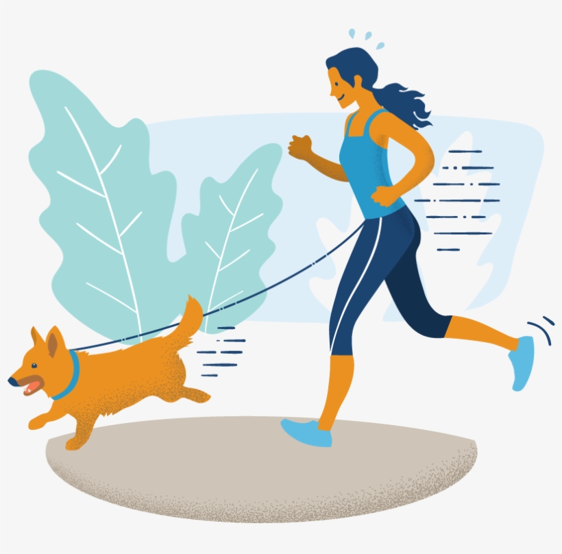 Jogging With Doggie - Dog Catches Something, transparent png download