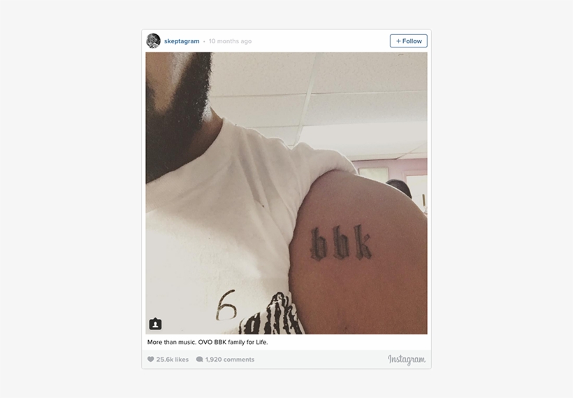 At Last Year's Brits, West Invited 40 Grime Artists - Drake And Skepta Tattoos, transparent png download