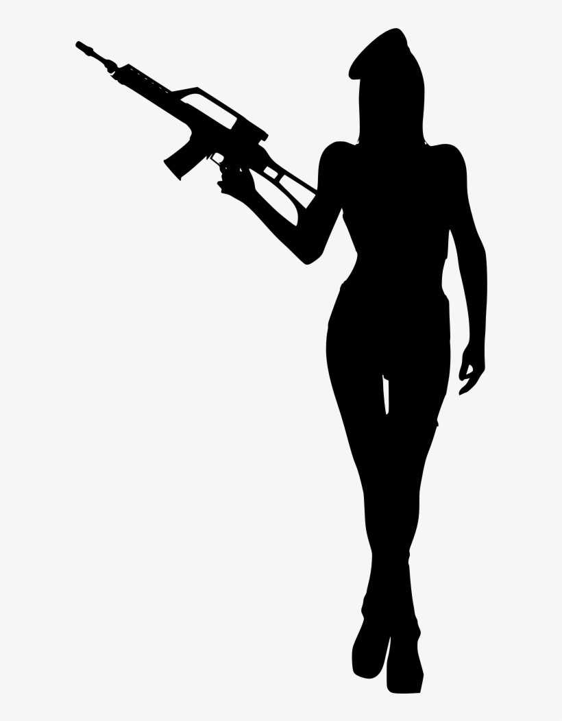 Download Png - Girl Soldier Silhouette, transparent png download