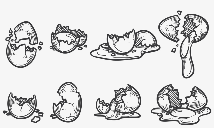Defekter Ei Ikonen Vektor - Egg Break Drawing, transparent png download