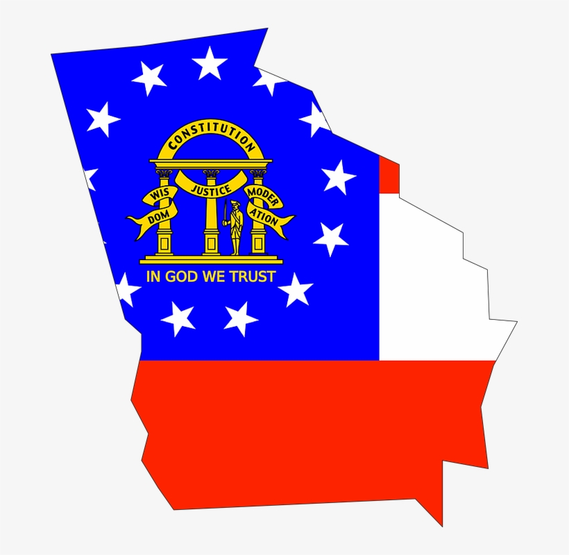 Georgia Flag Clipart Png - Official Georgia State Map, transparent png download
