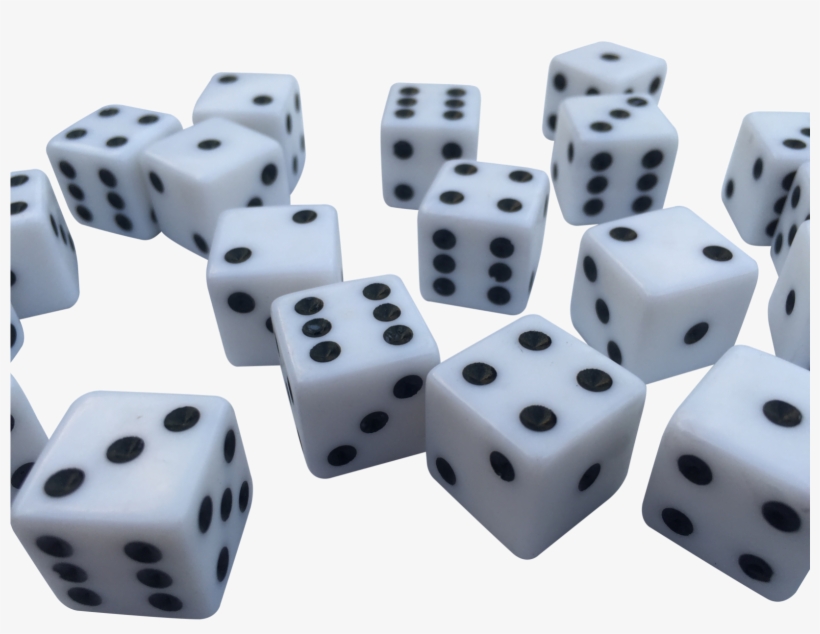 20 X Large Casino Style Six Sided White Dice 19mm Craps - Dice Game, transparent png download
