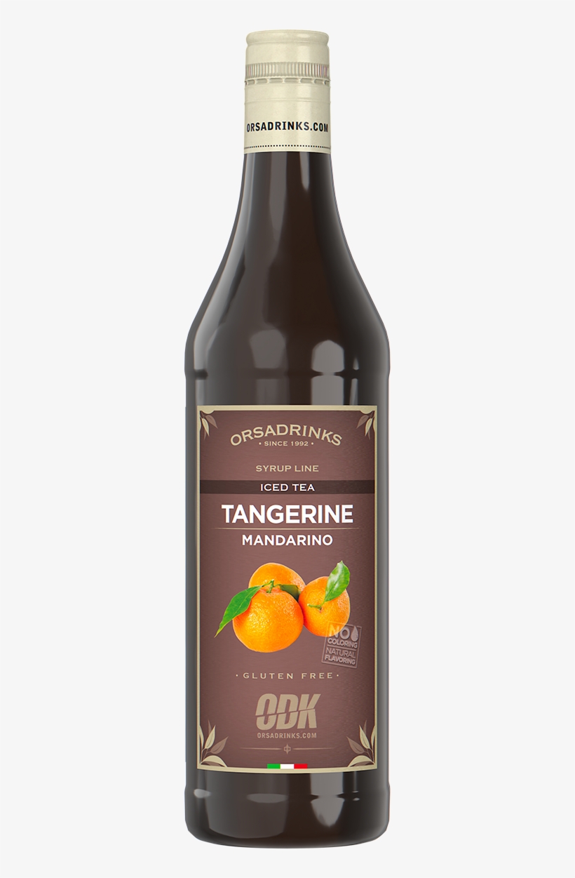 Tangerine Iced Tea - Glass Bottle, transparent png download