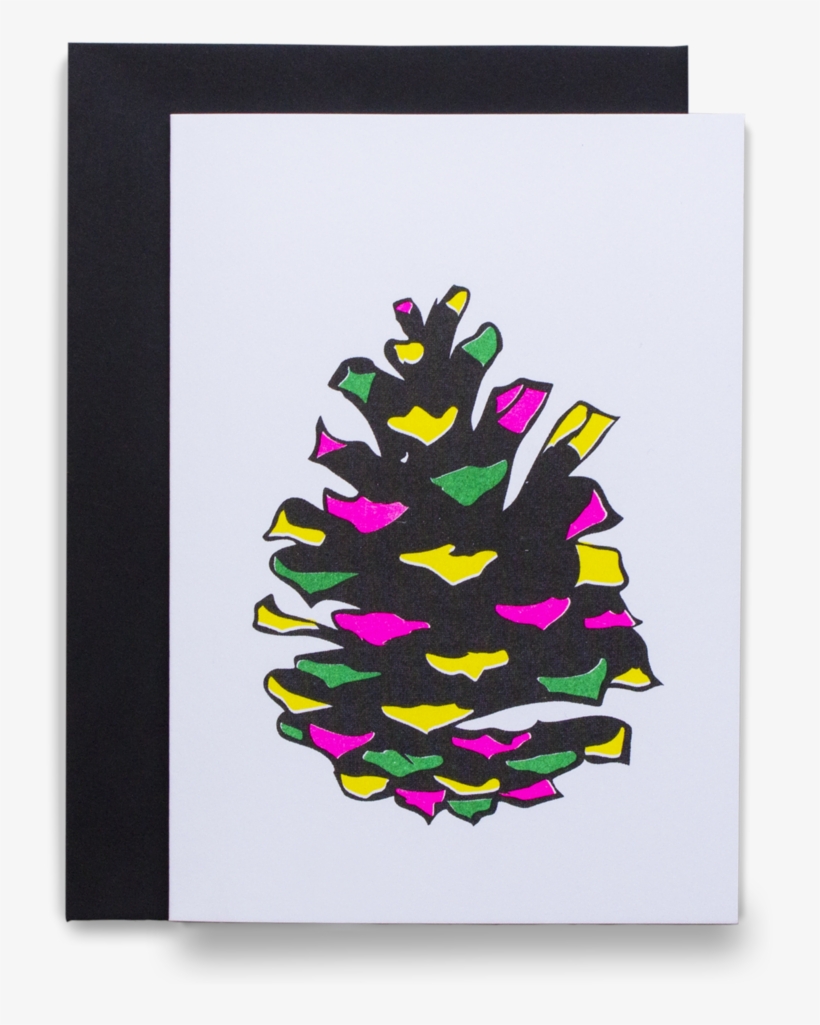 Pinecone Black - Greeting Card, transparent png download