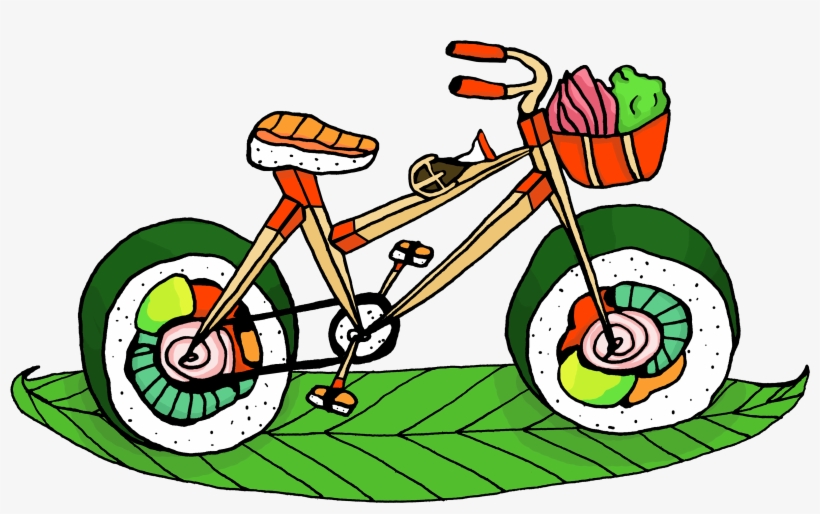 Sushi Roll - Sushi On A Bike, transparent png download