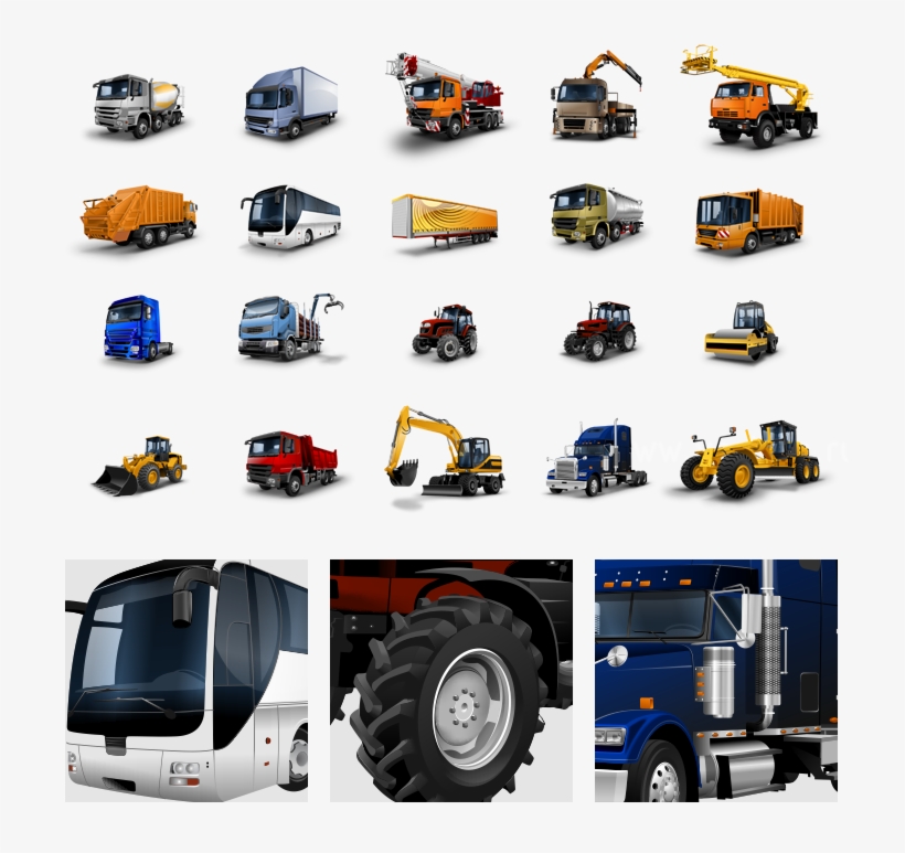 Truck, Bus, Tractor Icons - Commercial Vehicle, transparent png download
