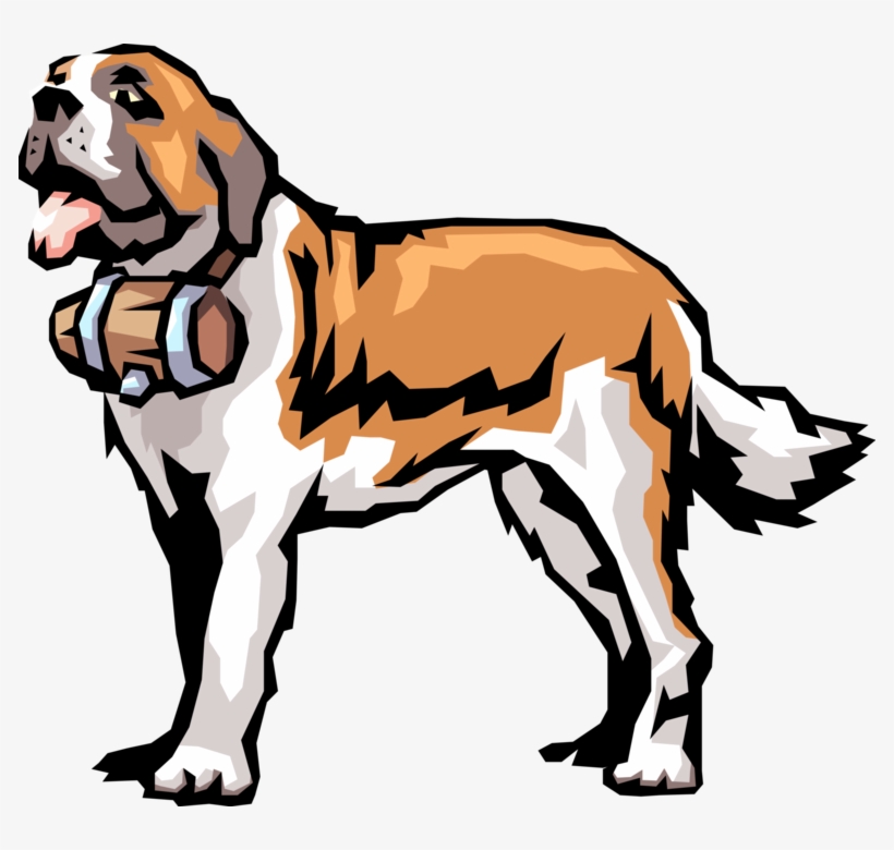 Vector Illustration Of Cartoon Saint Bernard Swiss - St Bernard Clip Art, transparent png download