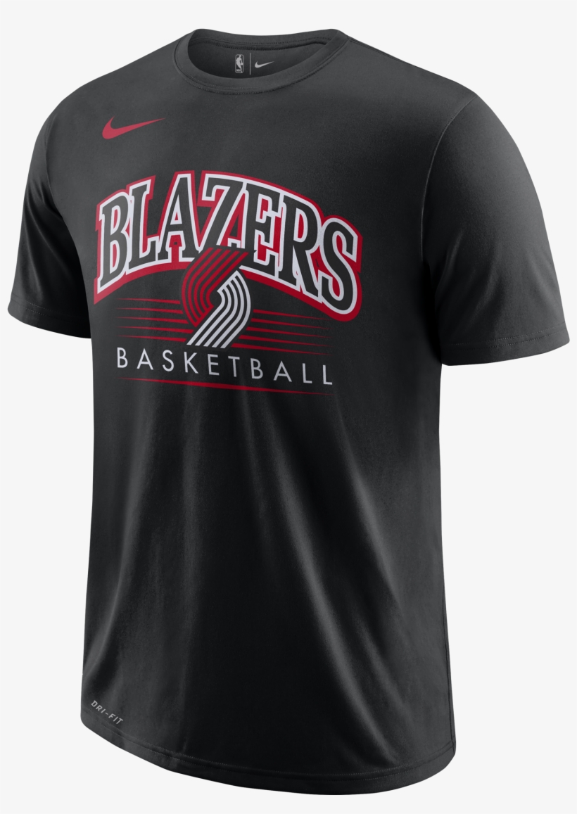 Nike Nba Portland Trail Blazers Crest Dry Tee - Active Shirt, transparent png download