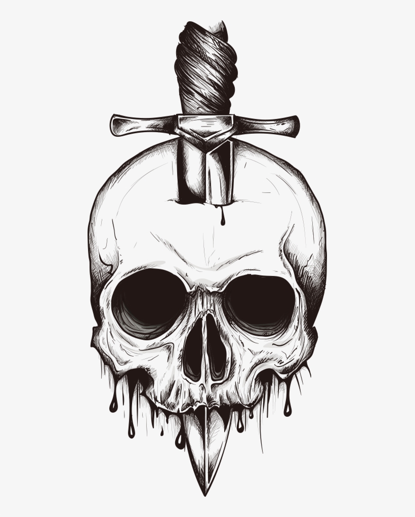 Download Skull Euclidean Vector Sword In The Inserted Clipart - Skull