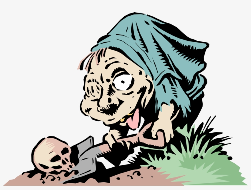 Vector Illustration Of Deformed Hunchback Digs With - Hunchback Gravedigger, transparent png download
