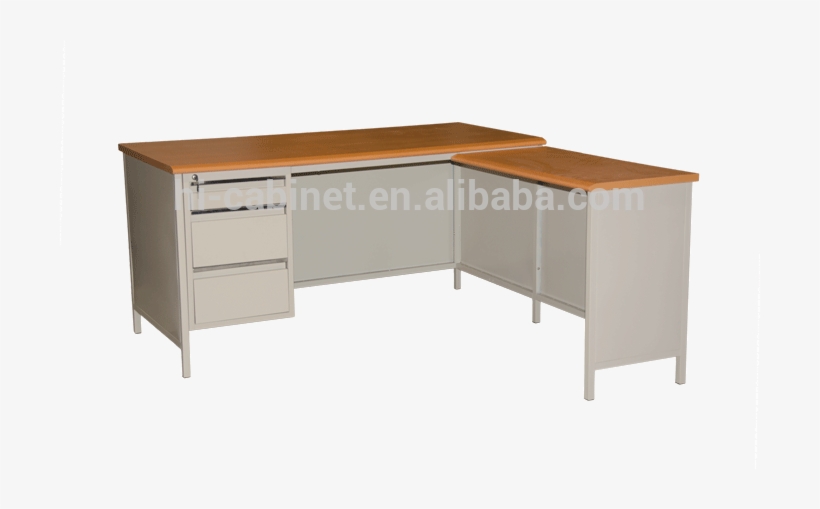 Modern Office Furniture Meatall Leg L Shape Steel Office - Computer Desk, transparent png download