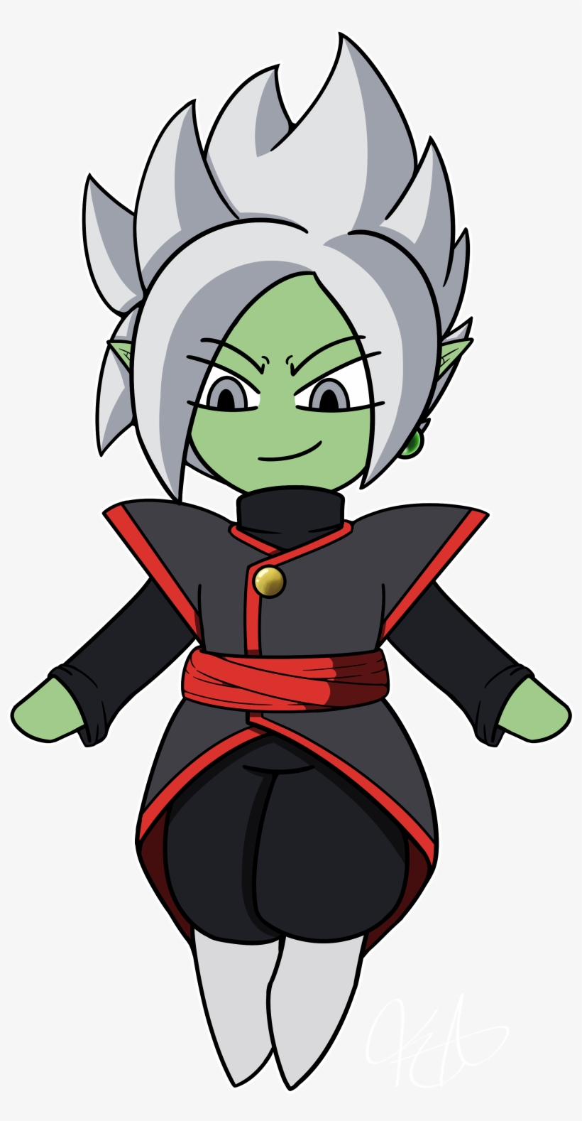 Chibi Fused Zamasu - Cartoon, transparent png download