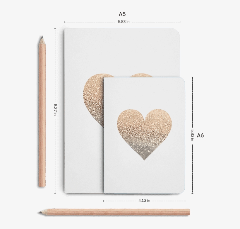 Dailyobjects Gatsby Gold Heart A5 Notebook Plain Buy - Heart, transparent png download