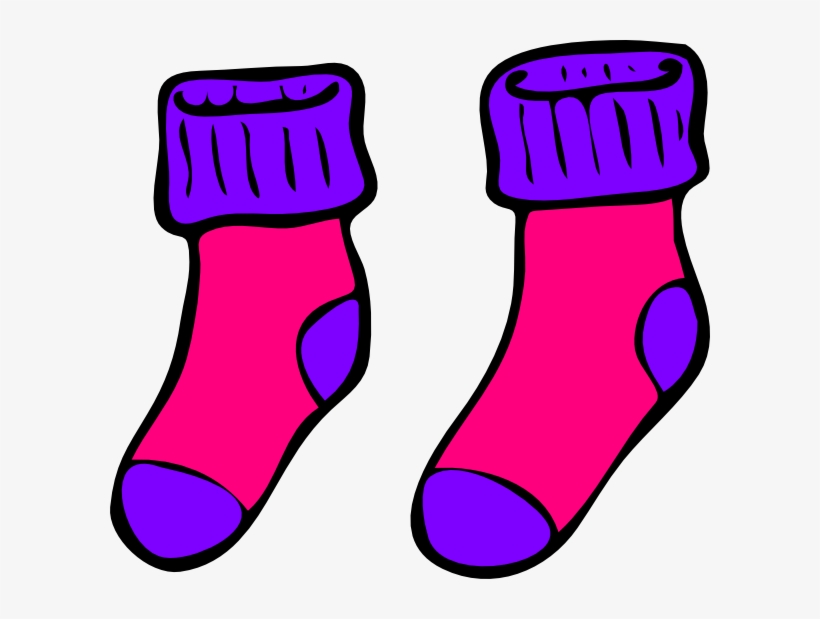 Pink Purple Sock Clip Art At Clkercom Vector Online - Clipart Of Socks, transparent png download