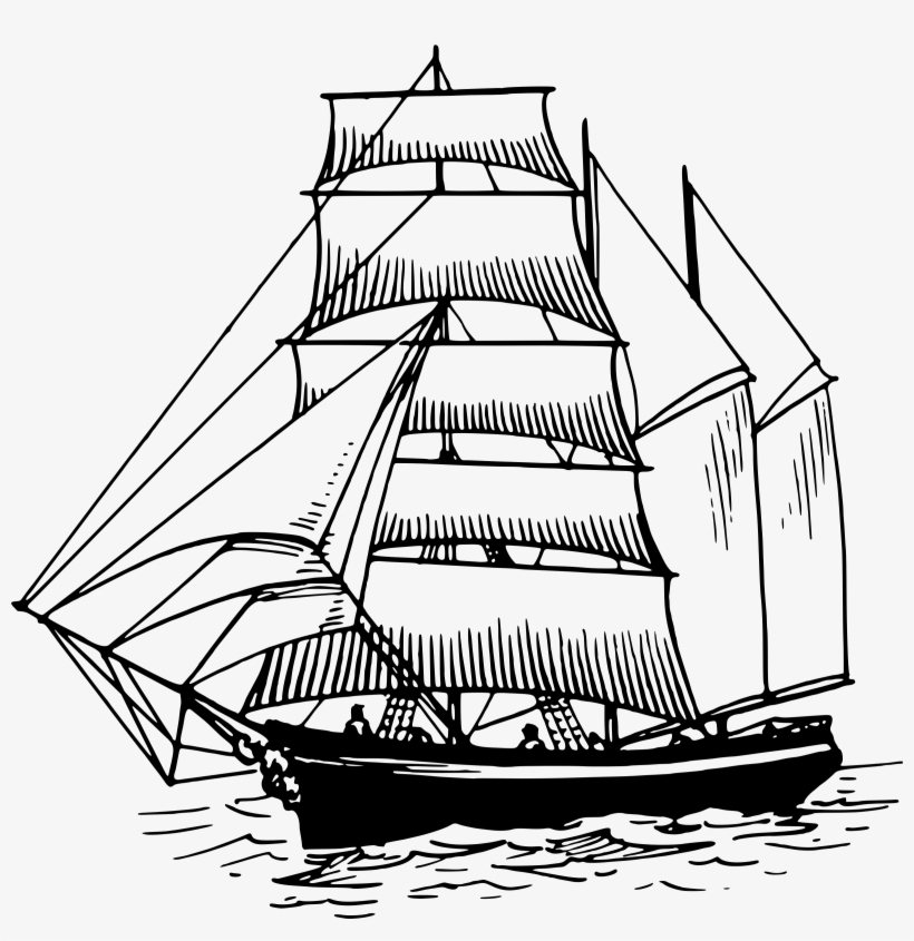 Big Image - Yacht Clipart Black And White, transparent png download