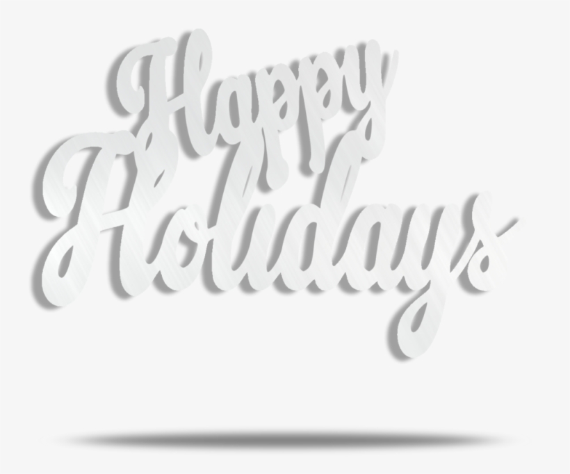 Happy Holidays Text Metal Wall Art - Happy Holidays White Png, transparent png download