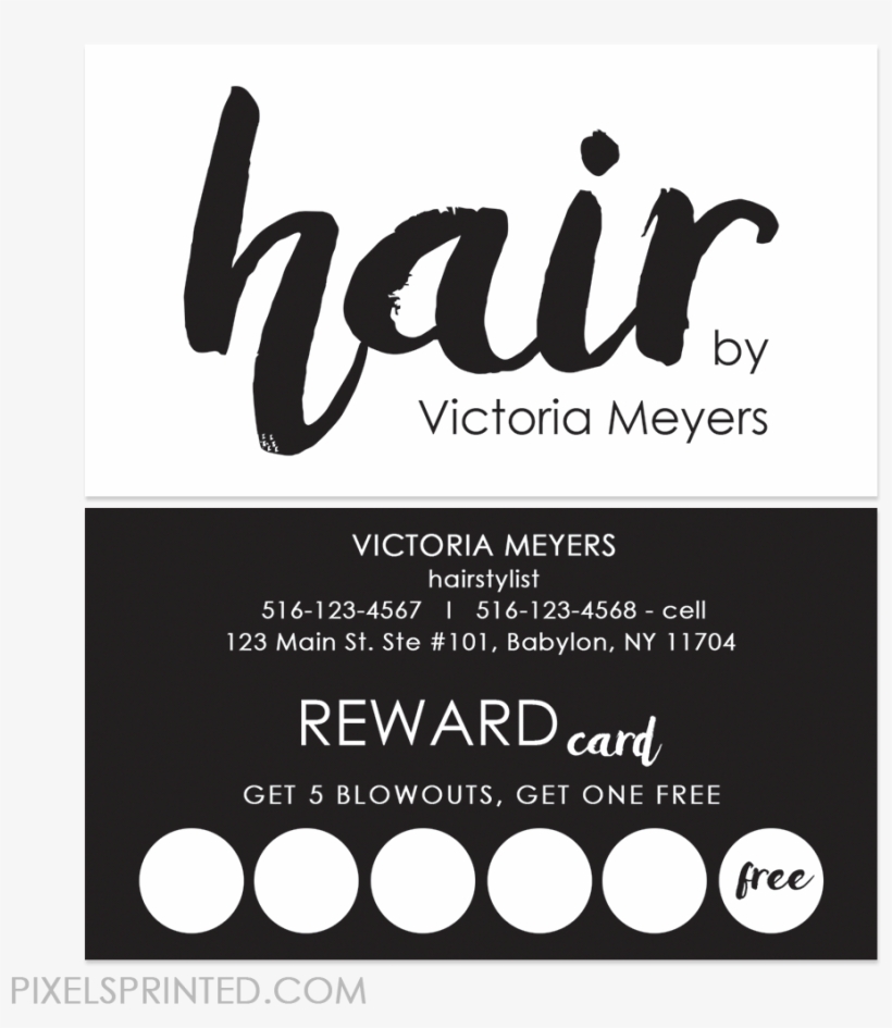 Hairstylist Reward Cards, Hairstylist Loyalty Cards, - Calligraphy, transparent png download