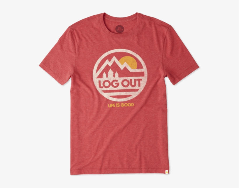 Men's Log Out Circle Mountain Cool Tee - Happy As A Seagull With A French Fry Shirt, transparent png download