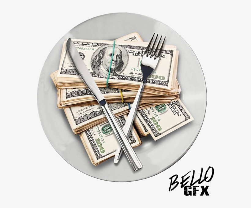 Money On Food Plate - Money On Plate Png, transparent png download