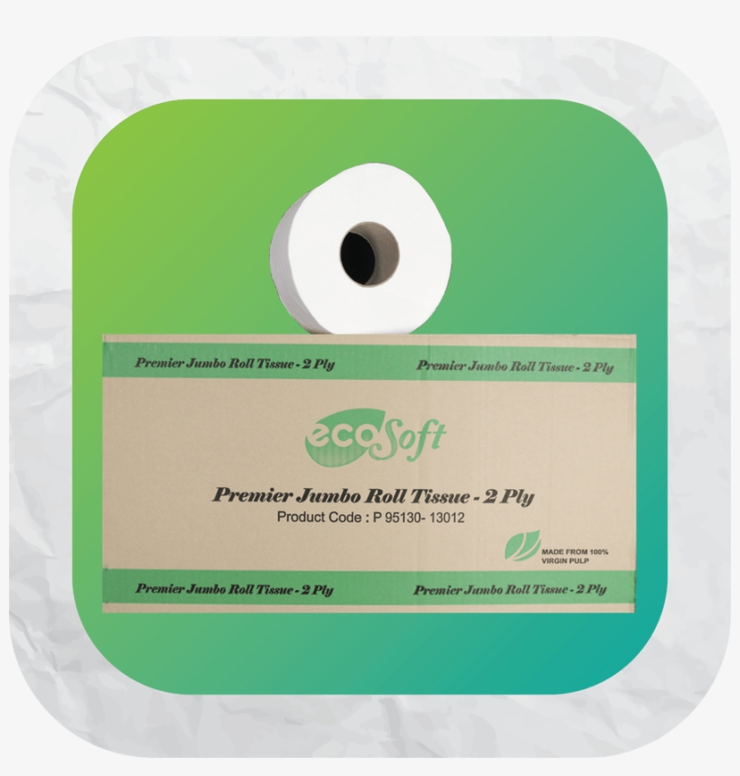 Jumbo Roll Ecosoft 130m X 12roll X 2ply - Label, transparent png download