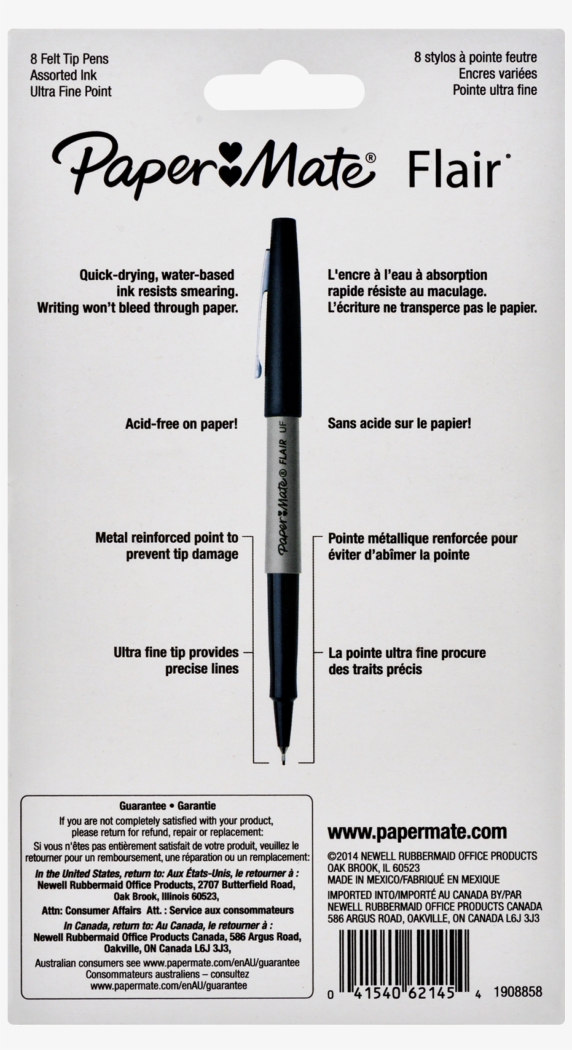 Paper Mate Flair Porous Point Stick Liquid Pens, Assorted - Paper Mate, transparent png download