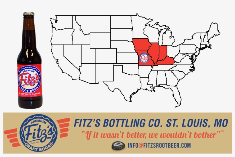 Fitz's Root Beer Distributors Map - North America Map For Paint, transparent png download