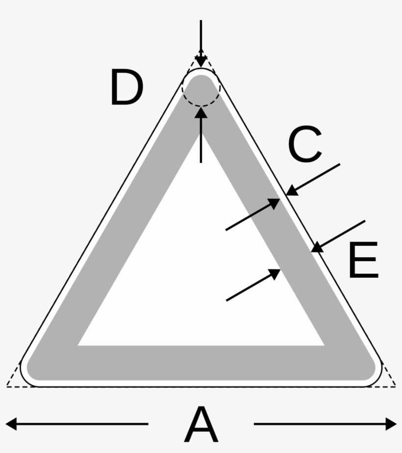 Italian Traffic Signs - Triangle Road Sign Dimension, transparent png download