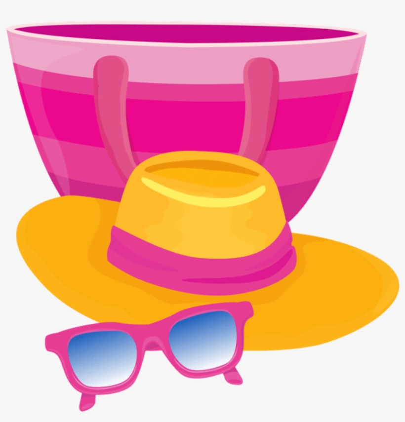 Free Png Download Beach Bag Hat And Glasses Clipart - Beach Bag Png Clipart, transparent png download