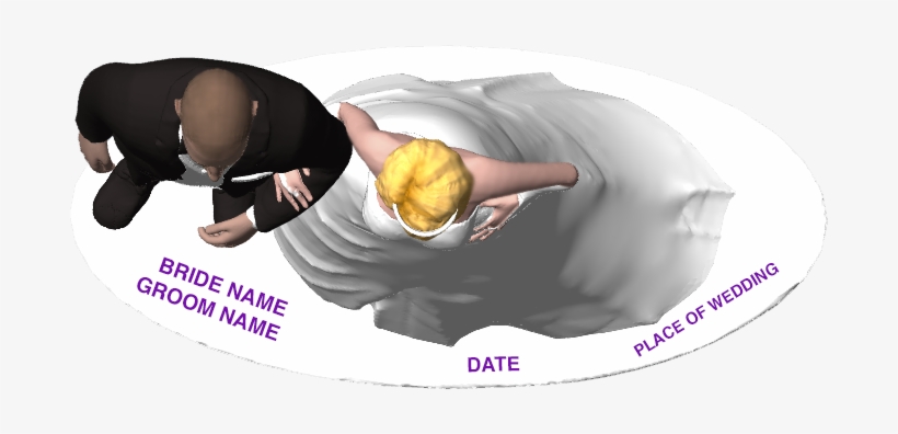 Names Of The Bride And Groom And The Date And Location - Bride And Groom Top View, transparent png download