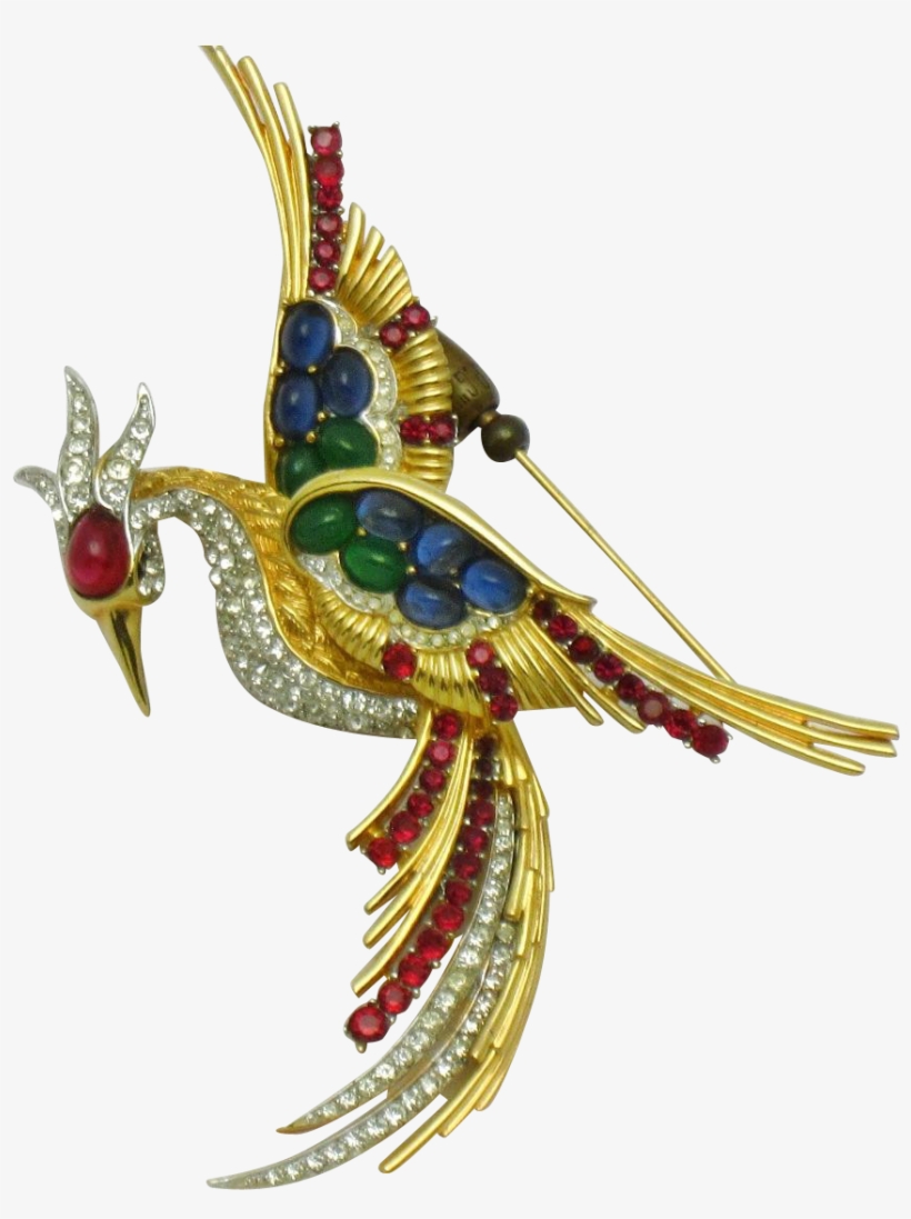 Boucher Phoenix Bird Emerald, Sapphire, Ruby Red & - Macaw, transparent png download