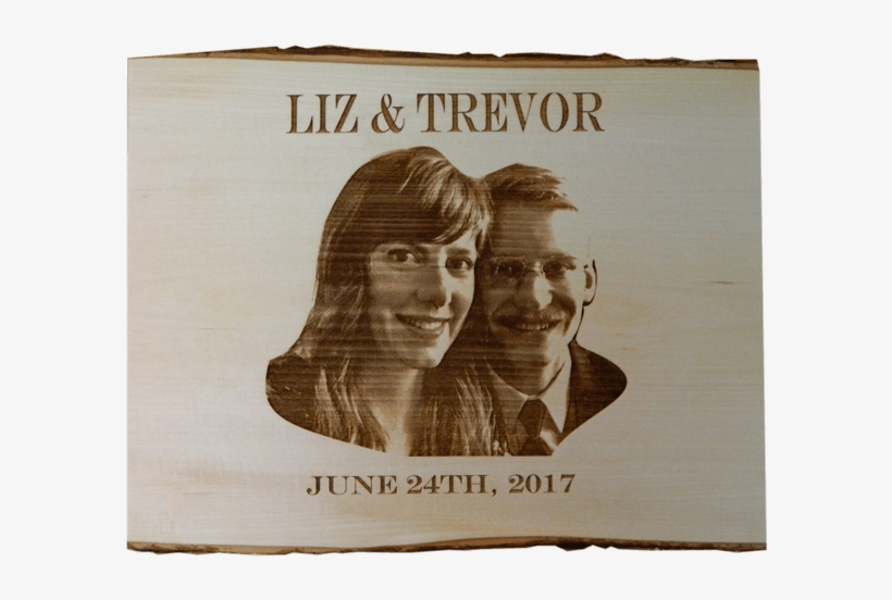 Wood Engraving With Couple's Faces - Poster, transparent png download