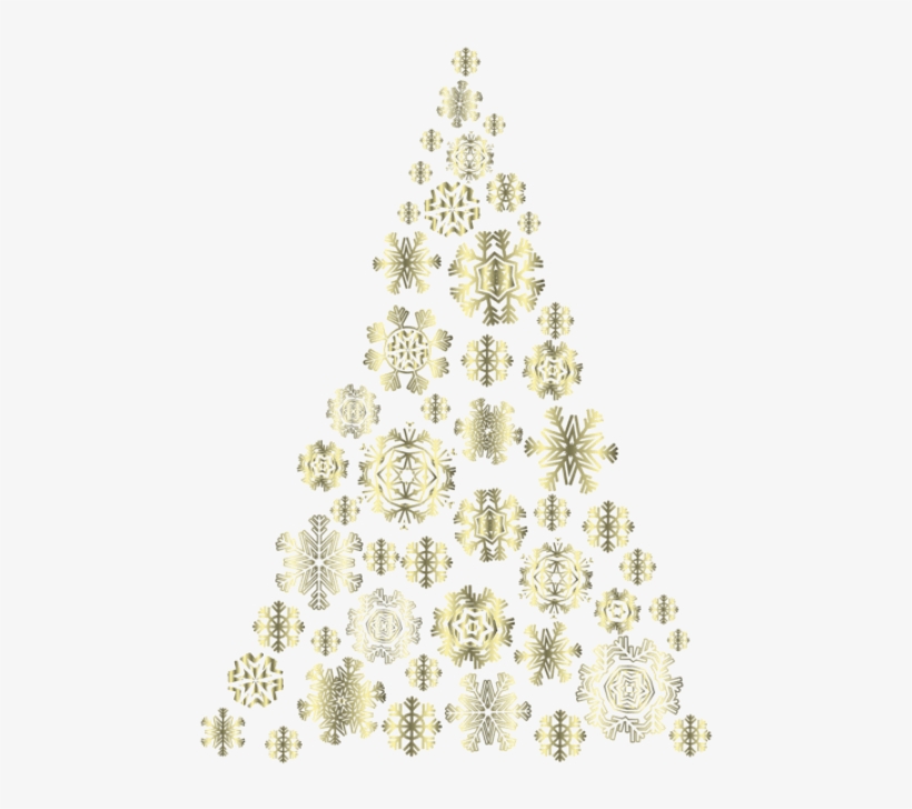 Free Png Golden Snowflakes Christmas Tree Png - Snowflake Christmas Tree Png, transparent png download